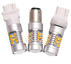 Yobis Super Helder 2835 28smd 1156 1157 Dubbele Kleur Switchback Lamp T20 W21/5W Led P21/5W 12V Bay15d 24V 7443 Led Lampen 360