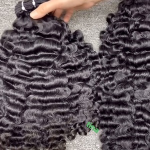 Venta al por mayor Precio de fábrica Sin procesar Vietnam Cabello crudo Rizado birmano Rizado, Paquetes de cabello rizado ondulado natural camboyano - Product Image 1
