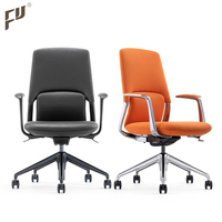 Chaise de bureau exécutive moderne Furicco avec revêtement en cuir PU gris/noir, mécanisme pivotant, garantie de 5 ans
