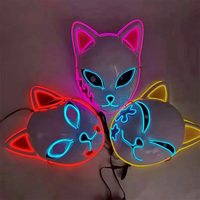 Masque LED PVC Halloween 2025 Lumineux Clignotant pour Adulte Imprimé UV pour Décoration de Fête d'Halloween