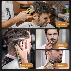 Ensemble de rasoirs électriques rétro professionnels 4 en 1 pour hommes <span class=keywords><strong>Tondeuse</strong></span> à cheveux et à barbe en acier inoxydable alimentée par USB pour le toilettage de la <span class=keywords><strong>tondeuse</strong></span> - Product Image 3