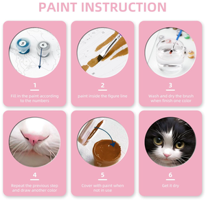 Kit de <span class=keywords><strong>Pintura</strong></span> por Números de Gatos de Dibujos Animados sobre Lienzo, <span class=keywords><strong>Pintura</strong></span> al Óleo Digital Hecha a Mano para Decoración del Hogar - Product Image 4