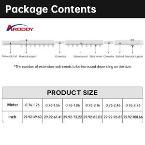 ARODDY Système de <span class=keywords><strong>rail</strong></span> de <span class=keywords><strong>rideau</strong></span> en aluminium de qualité commerciale, écologique, 306 cm, pour la maison, rails de <span class=keywords><strong>rideau</strong></span> invisibles - Product Image 4