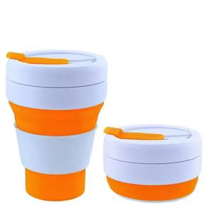 16oz 475ml portátil de silicona plegable deportes taza plegable al aire libre viaje botella de agua tapas para café jugo plástico Drinkware - Product Image 1