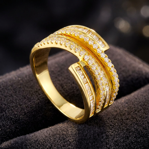 UM Jewelry Elegant Luxurious Platinum Plated <b>Cluster</b> Zircon <b>Crystal</b> Ring for Women-Trendy Engagement & Wedding - Product Image 4