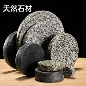 Natural Black Stone Blocks 10 Cm Round Durable Minimalist Design For Coasters Heat Insulating Decorations - Product Image 4