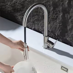 Robinet de cuisine contemporain moderne de luxe en acier inoxydable pulvérisateur extractible de haute qualité multifonction nouveau Design robinet d'eau - Product Image 3