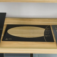 Kaca Tempered Sablon Sutra Hitam untuk Kontrol Peralatan Dapur, Penghisap Asap Dapur Pintar Rumah Tangga