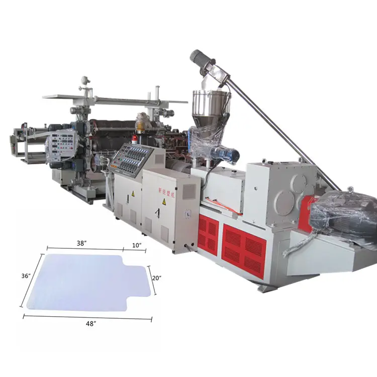 Transparent Antiスリップスパイクバッキングプラスチックpvcオフィス椅子フロアマット製造機