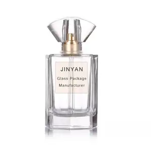 Frasco de perfume feminino luxuoso por atacado, frasco de vidro com cabeça exclusiva para fragrância de 60ml