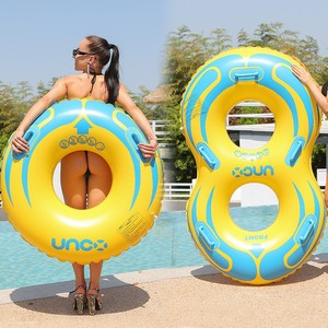 Double Figure Eight Swimming <b>Ring</b> Extra Thick With Handle For Adult Couple Parent Child Pool Use - Product Image 1