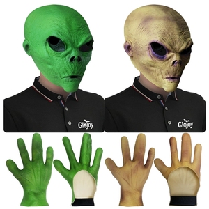 Máscara <span class=keywords><strong>de</strong></span> alienígena aterrador <span class=keywords><strong>de</strong></span> PU con guantes luminosos para Halloween, cumpleaños, fiestas <span class=keywords><strong>de</strong></span> Navidad, casa embrujada, <span class=keywords><strong>escape</strong></span> room - Product Image 2