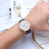 Jam Tangan Pria Mini Focus MF0052G 0052 Merk Quartz Ultra Tipis Fashion Tali Kulit Analog untuk Pria Montre Homme Reloj