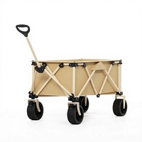 Chariot pliant à roulettes avec table intégrée, poignée réglable, housse de protection, chariot pliable pour camping en extérieur, capacité 120 kg, brouette