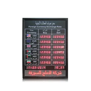 Indoor led electronic foreign currency board led foreign currency board for office sign rates currency exchange for bank company