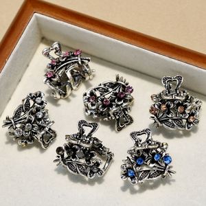 Pinzas de Pelo Francesas Elegantes de Moda Vintage para Mujer, Mini Pinza de Pelo con Pedrería Colorida, Mini Pinza de Pelo Metálica con Pedrería - Product Image 3