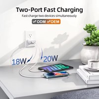 QC3.0 18w PD Cordon Usb c Câble Bloc 20w Adaptateur Secteur Usb c Set 20 Usb Port Chargeur Plus Rapide Téléphones Mobiles Chargeur Usbc avec Boîte