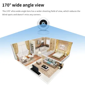 1080P 170 CMOS กล้องอินเตอร์เน็ตไร้สายไร้สายแบบแม่เหล็กไมโครโฟนในตัวการบันทึกแบบวนซ้ำเสียงสองทางการตรวจจับการเคลื่อนไหวการมองเห็นตอนกลางคืน - Product Image 2