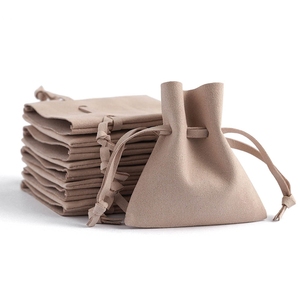 Custom Logo Printing Microfiber Jewelry Packaging Small Suede Drawstring Gift Cosmetic Jewelry Pouch