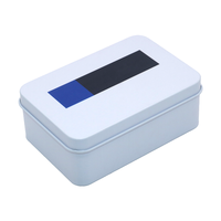 Boîte cadeau rectangulaire en fer blanc à charnière, personnalisable avec logo et options d'emballage, vente en gros