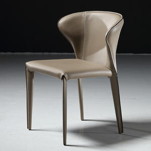 เก้าอี้รับประทานอาหารหนังอานอิตาลีเก้าอี้รับประทานอาหารสไตล์เรียบง่ายทันสมัยสำหรับบ้านร้านอาหารพนักพิงเก้าอี้โต๊ะเครื่องแป้งแบบนอร์ดิก - Product Image 5