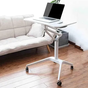 नया उत्पाद पोर्टेबल विशेष गोल बड़ा लकड़ी का डेस्कटॉप मैनुअल ऊंचाई समायोज्य डेस्क टेबल