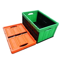 QS multi-usage En Plastique Coloré Pliable Durable En Plastique Conteneur De Stockage Empilable de Stockage De Conteneurs Pliable Pliable Avec Couvercle