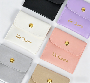Wholesale Custom Logo PU <b>Leather</b> Jewelry Pouch With Snap Button Envelope Style for Earring Necklace <b>Bracelet</b> Ring Packaging - Product Image 4