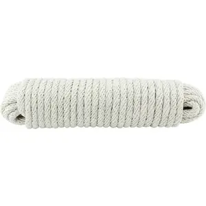12-Carrier Solid Braid 100% Cotton Sash Cord 1/4 Inch 100ft for Camping Premium Packaging Ropes