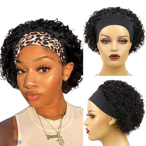 Perruque bandeau en cheveux naturels, style court 'Petit Elfe', en soie glacée, cheveux véritables noirs, 6 pouces - Product Image 2