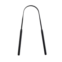 Nettoyant de Langue en Acier Inoxydable Noir Portable, Lavable et Étanche en Forme de U pour Éliminer la Plaque Lingual et les Surcharges – Idéal pour une Hygiène Buccale Optimale