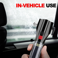 Lampe torche d'urgence multifonctionnelle rechargeable à l'énergie solaire, brise-vitre magnétique, sirène d'alarme, torche LED de sécurité automobile, vente en gros