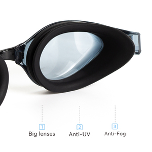 वयस्कों के लिए 100% आराम सिलिकॉन तैरने वाले गोगल्स व्यापक दृष्टि एंटी-फॉग स्विमिंग ईकअप और हेडस्ट्रेप - Product Image 3