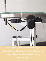 Table de toilettage pour animaux de compagnie pliable en caoutchouc EUR PET avec lumière LED, élévation électrique, design rond pour utilisation en salon
