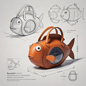 Sac Ita personnalisé en forme de poisson avec fenêtre de visualisation, impression multicolore, thème océanique d'anime, sac Ita pour l'affichage de badges - Product Image 3