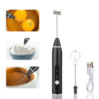 Mousseur à lait électrique multifonctionnel portatif et batteur à vin avec crochet pétrisseur, mixeur alimentaire USB portable pour usage domestique