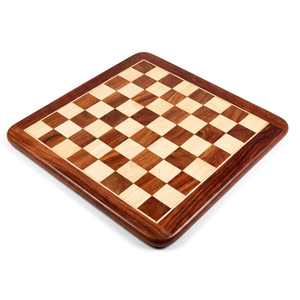 Tablero de Ajedrez Plano de Madera Hecho a Mano de 14 Pulgadas, Hecho con Madera de Palisandro Indio, Tablero de Ajedrez de Madera para Jugar al Ajedrez |   Piezas de ajedrez no incluidas - Product Image 1