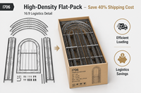 Arche de jardin en fer forgé décorative, support pour plantes grimpantes, cadre ondulé, décoration de chemin de jardin