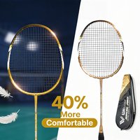 Vente en gros directe usine : Ensemble de raquettes de badminton défensives en fibre de carbone mixte, super légères, durables, haute rigidité, écologiques