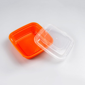 ชามสลัดพลาสติกพร้อมฝาปิด,กล่องซูชิแบบใช้แล้วทิ้งทำจากพลาสติกทรงสี่เหลี่ยมสำหรับใส่สลัดผลไม้เข้าไมโครเวฟได้ - Product Image 5