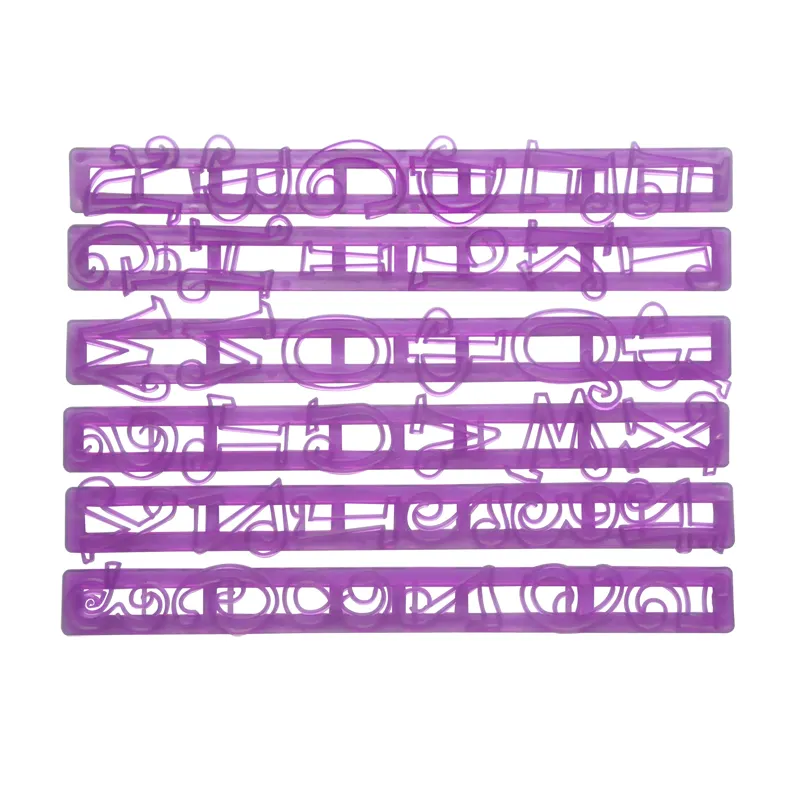DIY ตัวอักษรพลาสติกแม่พิมพ์เค้ก Letter Impress บิสกิตคุกกี้เครื่องตัดแม่พิมพ์กดแสตมป์ Embosser