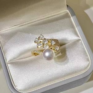 Support de bague en argent S925 pour accessoires de perles DIY 10543, support de bijoux en argent tendance pour femme, compatible avec les perles de 8 à 10 mm - Product Image 3