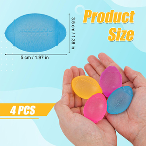 TPR Stress Relief Toys Rugby <b>Balls</b> Assorted Colors Maltose Filled Stress Toys Durable Slow Rising Sugar <b>Balls</b> for Anxiety - Product Image 3