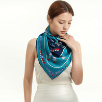 Foulards de tête en soie de mûrier naturel pour femmes Imprimer Foulard en soie carré personnalisé