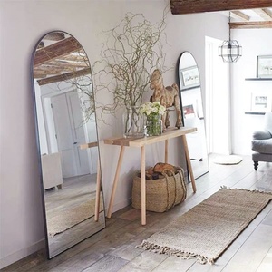 Custom Wholesale Gold Hung Metal <b>Framed</b> Full-Length Floor Mirror <b>Large</b> Dressing Wall Arched Standing Espejo Modern Decorative - Product Image 2