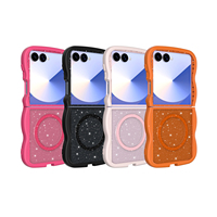 Étui pour Samsung Z Flip 8, coque hybride TPU PC avec bord ondulé, paillettes, magnétique, pour Samsung Galaxy Z Flip 6 7 8