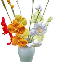 Fleur artificielle en laine crochetée à la main, Phalaenopsis de Chine, pour la Saint-Valentin, la fête des enseignants, un cadeau de mariage, un arrangement floral