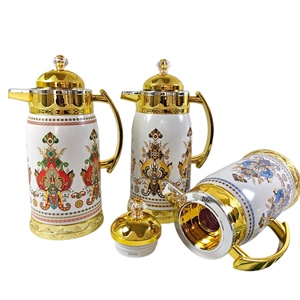 Termo Dallah Árabe con Estampado Étnico de 1L, Recipiente de Vidrio con Exterior de Acero Inoxidable, Jarra Térmica para Bebidas Frías y Calientes, Uso <span class=keywords><strong>en</strong></span> Ramadán - Product Image 3