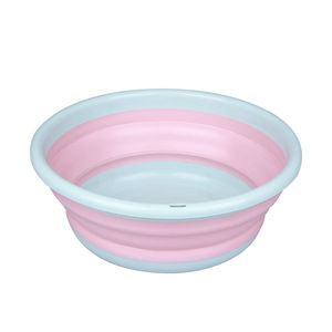 Lavabo Plegable Redondo de Plástico, Portátil y Comprimible, para Viajes, Hogar, Dormitorio Estudiantil, en Colores Rosa, Amarillo y Azul - Product Image 5