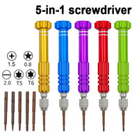 Destornillador de pluma de reparación Universal Torx de precisión 5 en 1 para teléfono y Micro relojes Kit de reparación móvil 5 herramientas de precisión esenciales